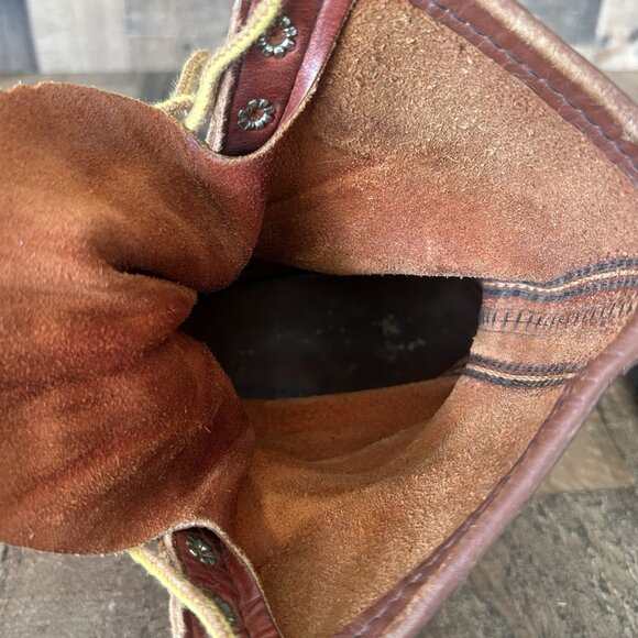 Red Wing Irish Setter Vintage Plain Toe Lace Up Work Boots Mens 13 D - Picture 9 of 12